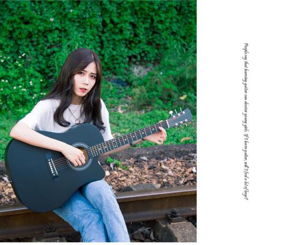 

красивая 41-дюймовый гитара практика фортепиано новичок введение гитара студент народная акустическая гитара музыкальный инструмент оптом