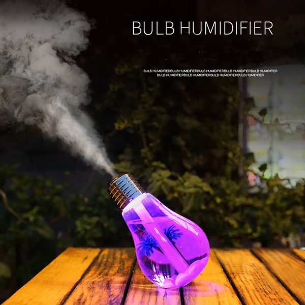 

400ml led lamp air ultrasonic humidifier essential oil diffuser atomizer air freshener mist maker with led night light bulb