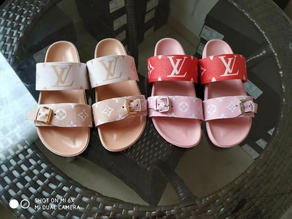 

Women Sandals Designer Shoes Luxury Slide Summer Fashion Wide Flat Slippery Sandals Slipper Flip Flop size 35-40