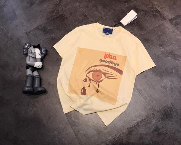 

для женщин корейский стиль отдых tshirt с коротким рукавом экипаж шеи глаза печать мода одежда аппликация повседневная одежда, White