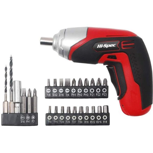 

hi-spec 27pc 3.6v 1300mah li-ion usb 4 led cordless screwdriver drill electric screwdriver power tools with bits accessory set