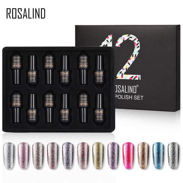 

rosalind nail gel polish set for manicure uv colors gel varnish semi permanent hybrid nail art polish set & kits 12pcs/lot