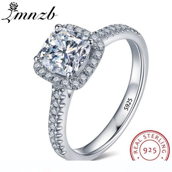 

wholesale 925 sterling silver wedding rings for women square cz zircon jewelry bague bijoux femme engagement ring gift jewelry lrg66