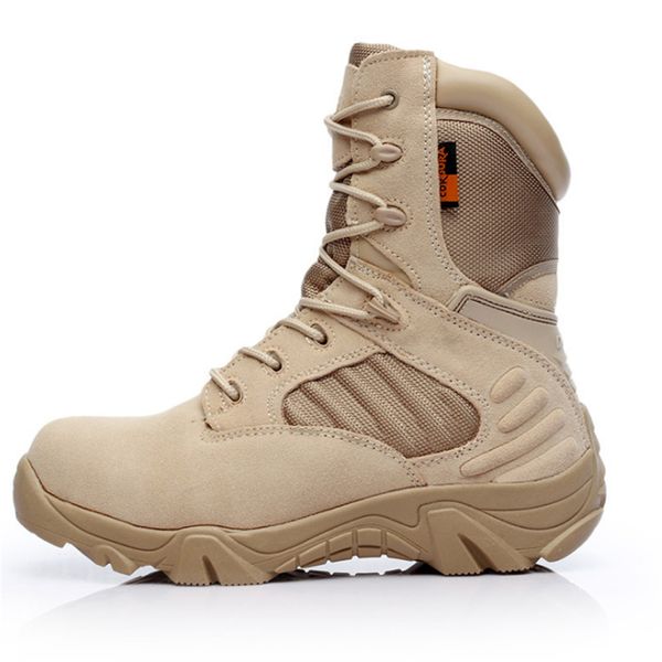 

men winter outdoor travel boots special forces combat boots assault breathable wear slip desert, Black