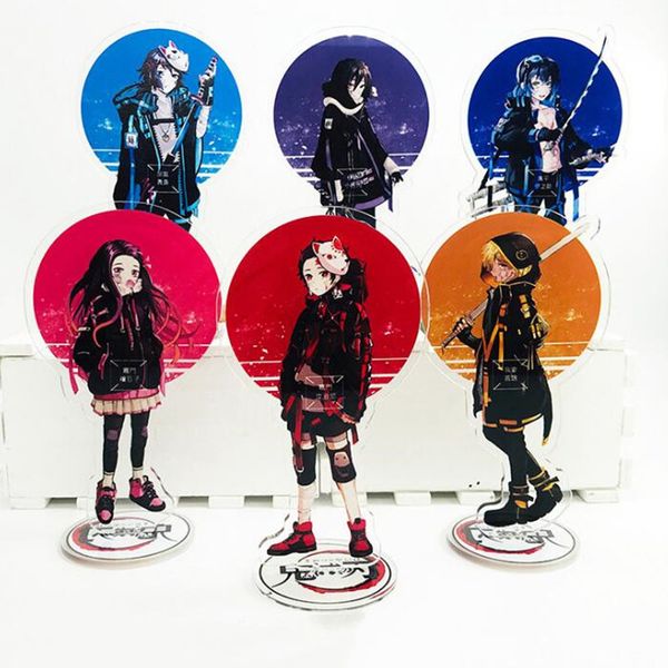 

demon slayer kimetsu no yaiba keychain japan anime acrylic ornaments kamado tanjirou blade of ghost kamado props ornaments gifts, Silver