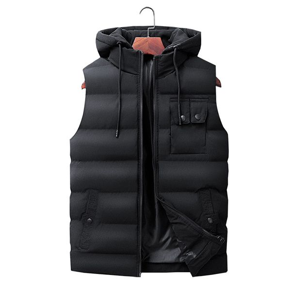 

mens vest 2019 new autumn winter men's sleeveless jacket slim fit casual warm vests male windproof coat waistcoat size -4xl, Black;white