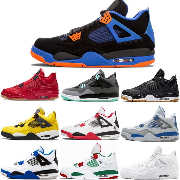 

4 4S men basketball shoes Black Pizzeria Bred cactus jack cavs Oreo Royalty Toro-Bravo mens gym outdoor sport sneakers 7-13