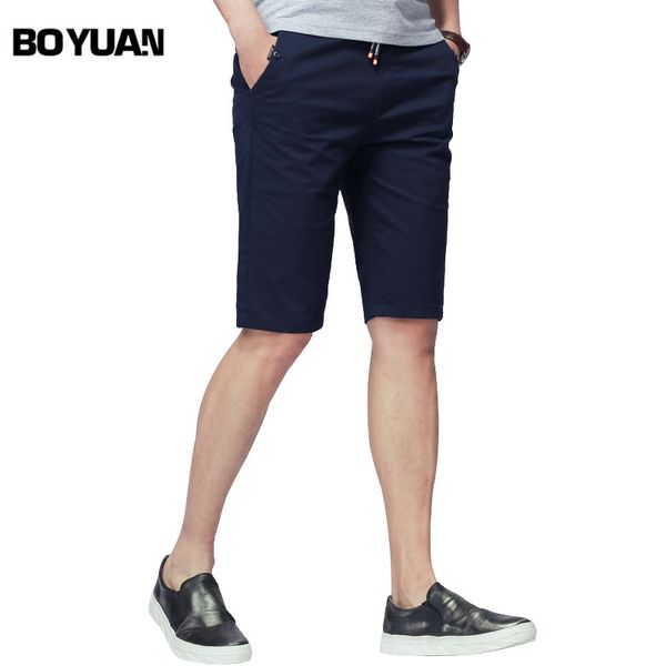 

boyuan 2020 summer casual shorts men cotton fashion style mens shorts knee length 4 colors plus size 28-38 by1788, White;black