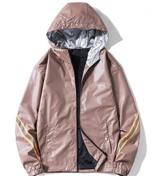 

coat fashion mens loose outerwear designer mens jacket designer printed hooded, Black;brown