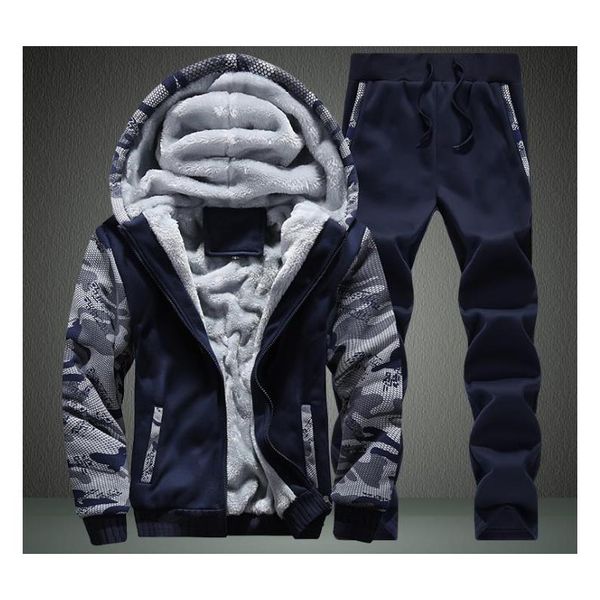 

mens designer tracksuits fashion casual two piece suits sport clothing mens luxury thick hooded clothing set active outerwear 2019 new, Gray