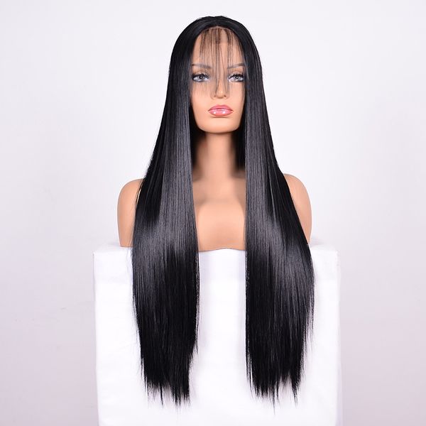 

straight man hair wig brazilian straight hair lace front wig without glue front lace wig bleaching knot, Black;brown