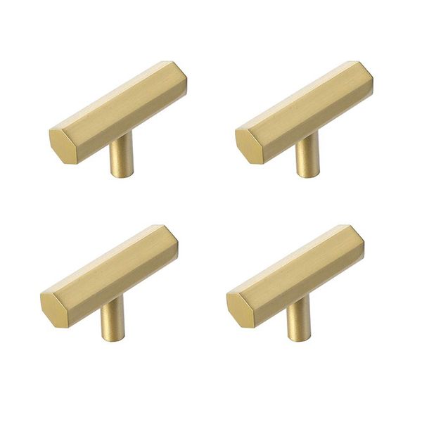 2019 Modern Brushed Brass Cabinet Drawer Knobs And Pulls Gold