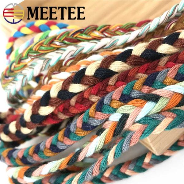 

10 м 3 пряди плетеный канат витой хлопчатобумажные шнуры 8 мм diy craft decor веревки волос подарочная упаковка diy одежда аксессуары, Black;white