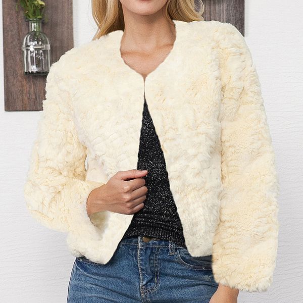 

бежевый черный женщин искусственного меха пальто высокое качество элегантный плюс размер 3x женщина женщина меховое пальто уличная осень зим, Black