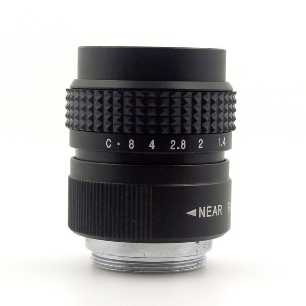 

25mm 1/2 manual iris f1.4 aperture black camera industrial lens