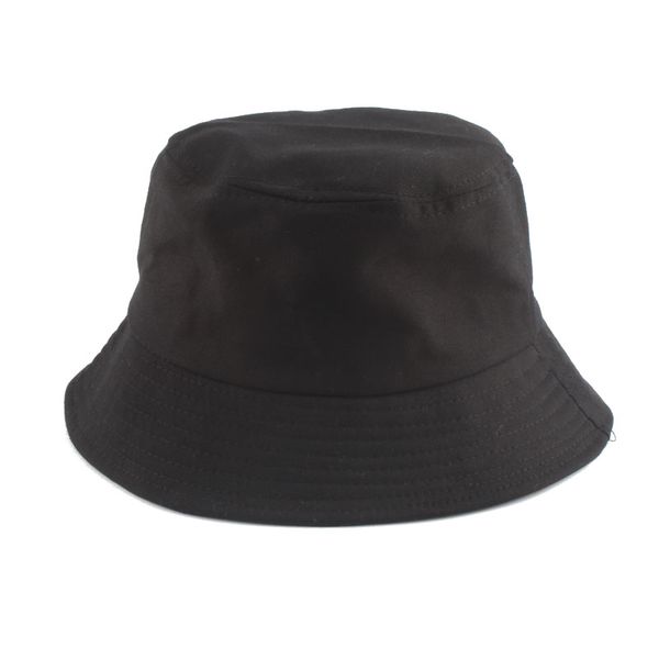 

solid color black bucket hat for women men spring summer cotton sun cap outdoor fisherman hat ing