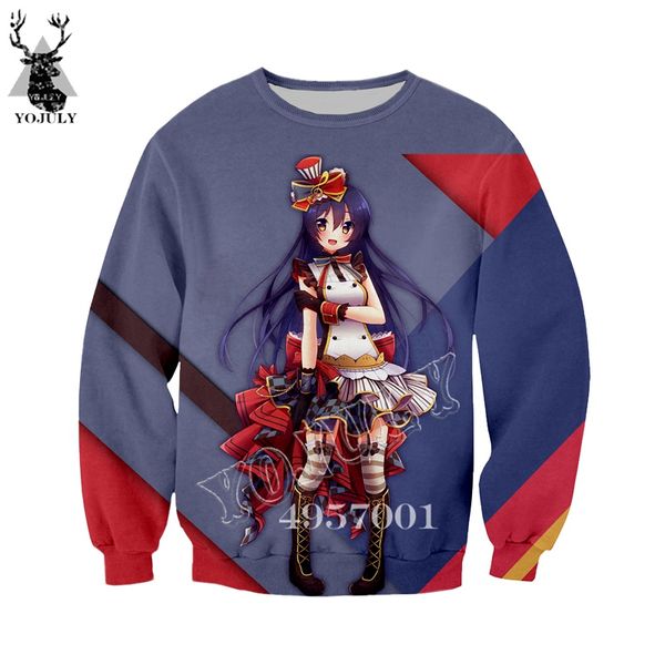 

yojuly novelty streetwear casual women clothing sweatshirt hoody 3d printing harajuku anime girl men pullover hoodie, Black