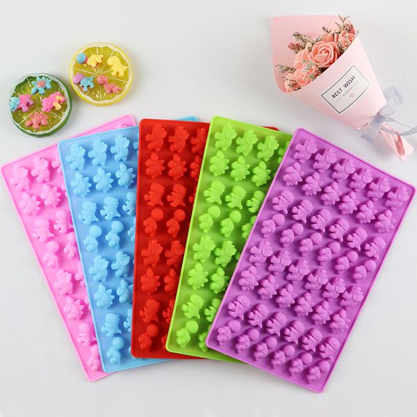 

48 grids cute little dinosaur silicone chocolate ice lattice soft candy mold