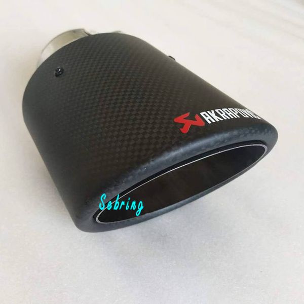 

1 pc 115mm width oval akrapovic carbon fiber car exhaust muffler tip for golf 7 k5
