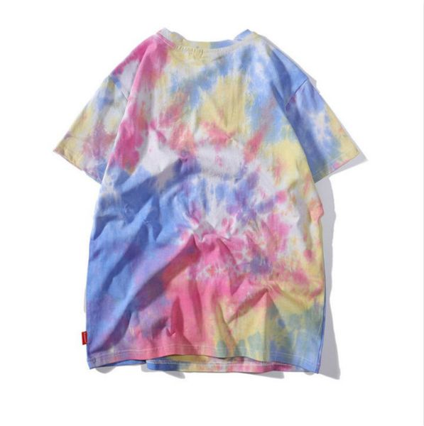 

men women tie-dye shirts summer loose short-sleeve t-shirts tide fashion hip-hop casula couple tees mens trend clothing new, White;black