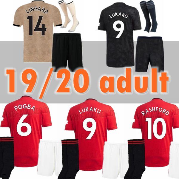 

19 20 soccer jerseys manchester kits 2019 2020 lukaku pogba utd matic martial football shirt mata camiseta rashford united maillot de foot, Black