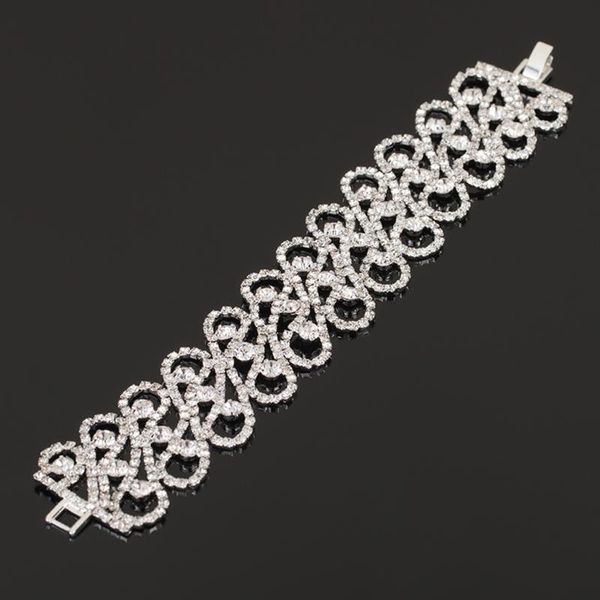 

yfjewe браслеты для женщин роскошные rhinestone кристалл люкс свадебные аксессуары ювелирные изделия оптом b149, Black