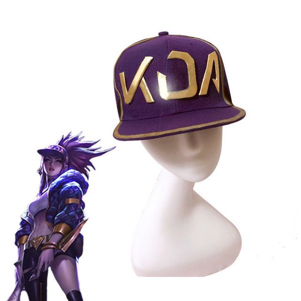 

cosplay fashion game lolk/da kda akali purple cap for men women fashion girl snapback hip hop baseball cap girls christmas hat