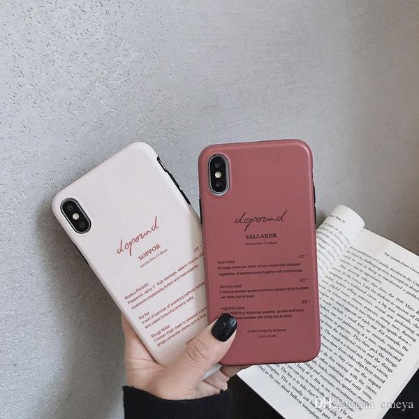 

new fashion letter print phone case for iphone 11 pro xs max xr x case for iphone 6 6s 7 8 plus back cover retro soft imd cases matte capa