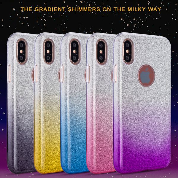 

gradient soft case for iphone xs x 8 7 6 6s plus bling glitter shining phone back cover for iphone xs soft shell cover bumper