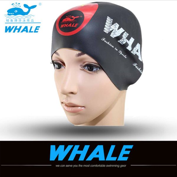 2019 Whale 3d Silicone Unisex Long Hair Swim Cap Waterproof
