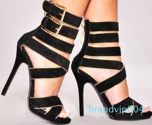 

lucky2019 down style noodles crossing banquet high with sandals 40, Black