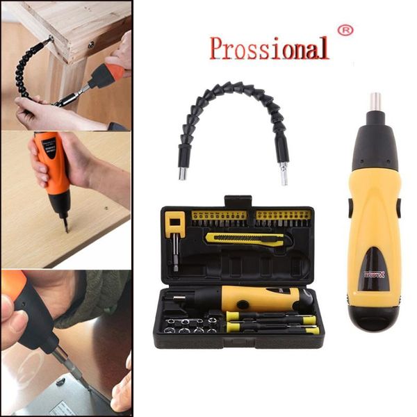 

mini electric screwdriver battery operated cordless screw driver drill tool set bidirectional switch with 36pcs screws