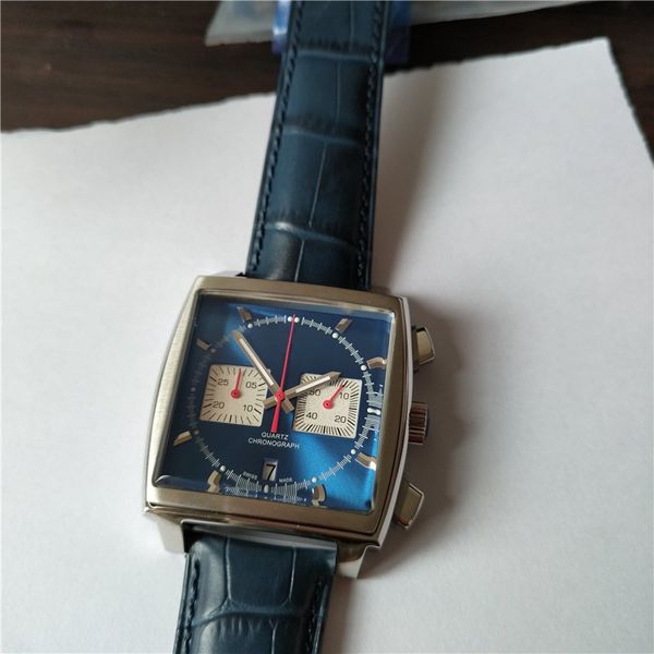 

man watch sport style quartz satch stainless steel watch for man wrist watch blue leather strap t02, Slivery;brown