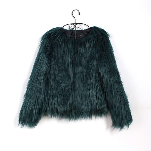 

floating hair jacket fur coat women lady fur overcoat imitation faux jackets hairy party warm plus size coat, Black