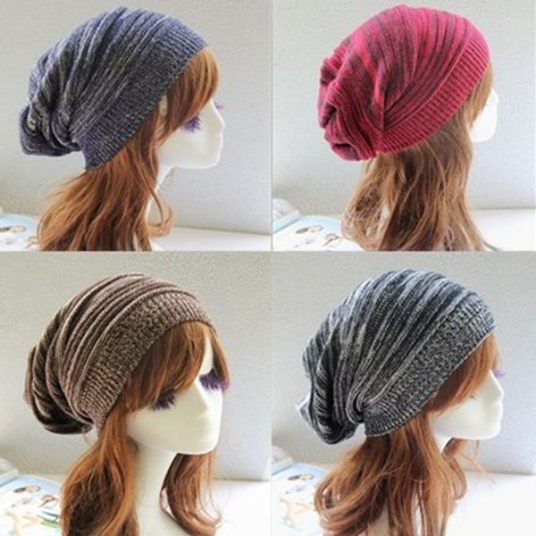 DHL ! Femmes d'hiver chauds chapeaux tricotés chauds bonnets pour adultes à la mode chaud gros bonnet de laine extensible câble bonnet en tricot Stingy Brim Hat