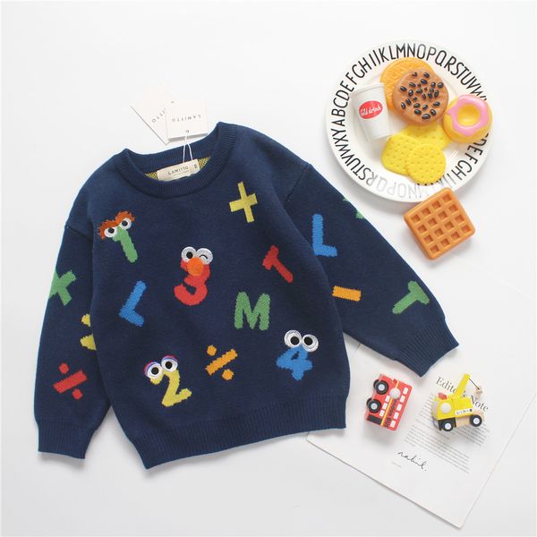 

tonytaobaby autumn and winter dresses new kids'and babies' letter knitted sweaters pullover sweater fall sweater, Blue