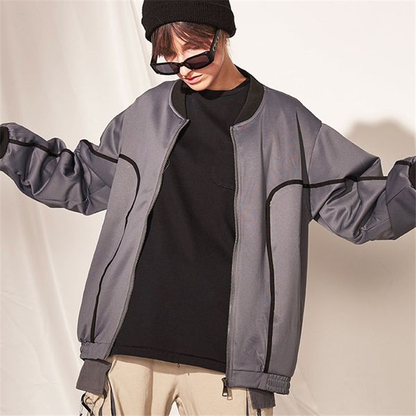 

мужские женские куртки конструктора марка streetstyle пальто на молнии повседневная мода свободные baseball jacket верхнего качества пальто, Black;brown