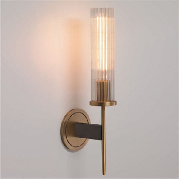 

nordic vintage brass metal bedside wall lamp creative retro parlor bedroom glass l room wall sconce lighting