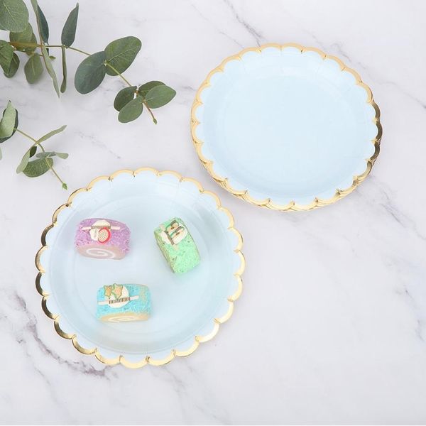 

8pcs 7in disposable paper round plate birthday wedding party supplies dish tableware baby shower birthday party supplies disposable flatware