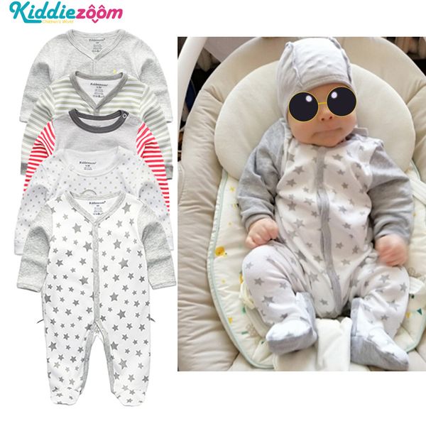 

clearance 3/4/5pcs/set super soft cotton baby rompers overalls newborn clothes roupas de infantis boy clothing sets, White