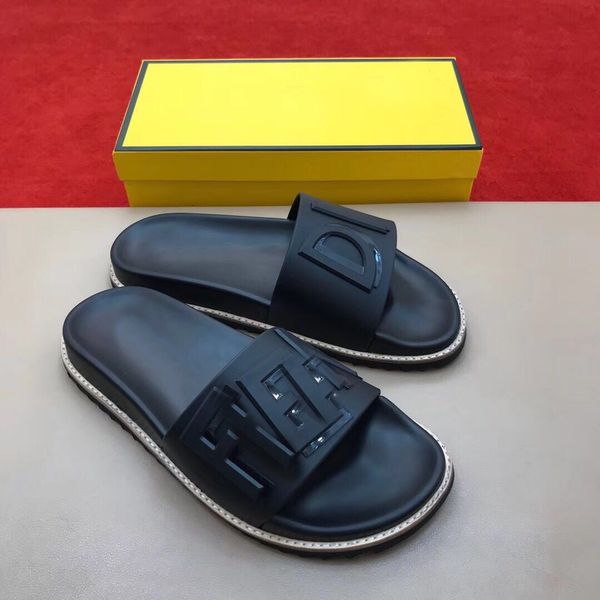 

2020 fashion luxury designer men shoes slipper chaussures pantoufle mens flip flops scarpe firmate slippers hausschuhe size 38-45 -188, Black