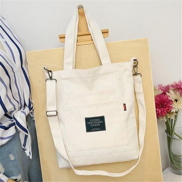 

new ladies handbags cloth canvas tote bag women's shopping bag casual large-capacity eco reusable shoulder shopper bags bolsas