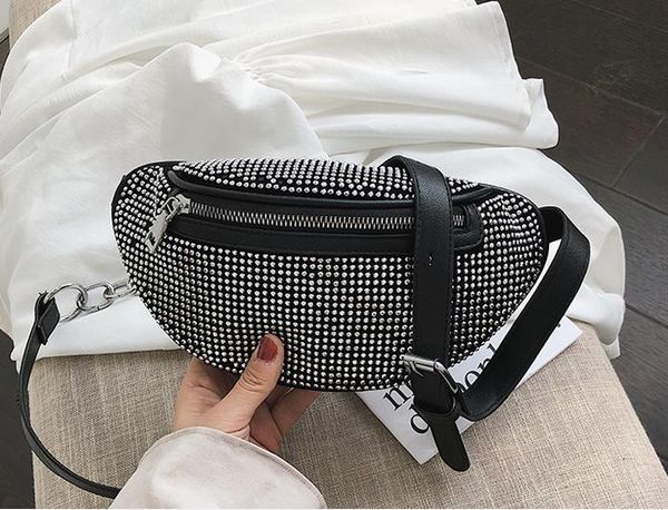 

belt bags chain flash rhinestone shoulder messenger chest bag 2020 new bag female drop shipping