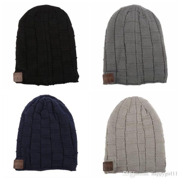 

beanie hat wireless bluetooth smart cap hats headphone headset speaker with mic e253