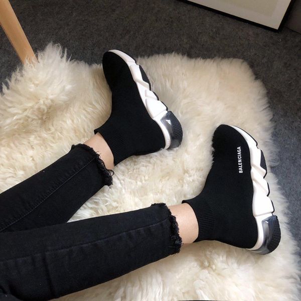 

sock shoes womenss high 2019 autumn fashion wild womenss shoes new elastic trend sports casual shoes tide women martin boots 1666, Black