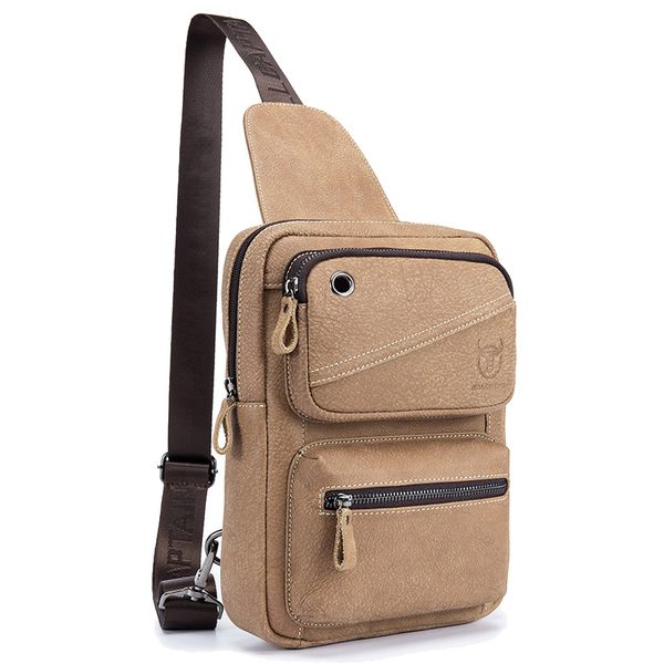 

bullcaptain chest bag men clasp genuine leather bag messenger fashion men's bags genuine