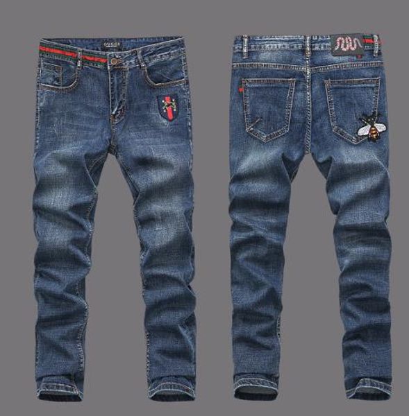 

нове мђжкие моделеѬ мђжкие джин пѬоблемне моо denim joggers омвае плие ж, Blue