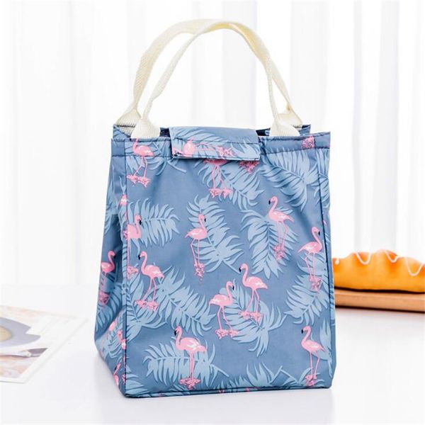 

yiyongfine lunch bags for women, large capacity lunch box bag insulation bag, fashion print bag picnic ice, Blue;pink