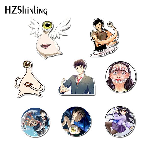 

new brooch japanese parasitic beast comic shrinky dinks acrylic brooch for clothes backpack decoration pins accessories, Gray