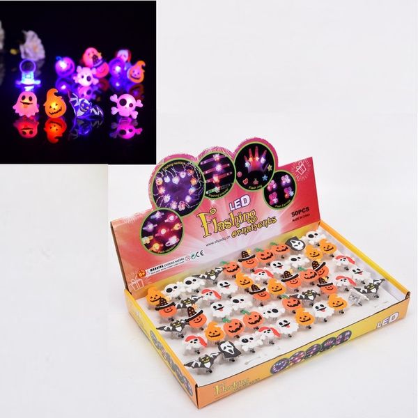 

хэллоуин светящиеся кольца halloween night игрушки мультфильм палец кольцо привидения тыквы bat кольца перста дети мигающий светодиод